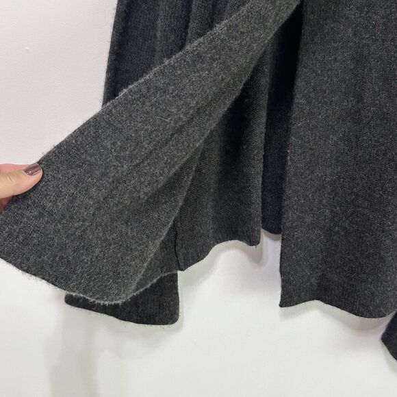 Emanuel Ungaro Cardigan Cape L One Button Dark Gray SOFT knit Long Sleeve Open - Picture 5 of 11